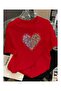Colorful Heart Printed Oversie T-Shirt