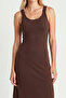Strappy Summer Midi Modal Dress Lnt0034 Brown - 2