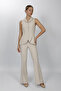 Shawl Collar Patchwork Vest Set 1536506-Beige - 1536506 - 6
