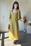 Draped Chest Detail Shirt Dress Mustard Set - 3