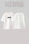 Meowtallica Design Back Printed Cotton White Oversize T-Shirt