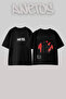 Catzilla Monster Design Back Printed Cotton Black Oversize T-Shirt