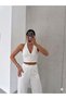 100% Cotton White Scallop Pattern Top and Bottom Set • Breathable Summer Combination • Stylish Comfortable Natural Style Set - 4