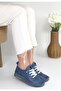 Jiten Blue Genuine Leather Lace-Up Sports Shoes - 2