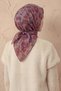 Cotton Blend Scarf Floral Pattern Pale Lilac 90X90 - 2