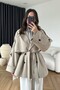 Women's Windbreaker Detailed Belted Short Beige Trench Coat - 6