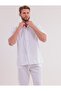 Men's White Linen Suit Oversize Shirt & Trousers 2-Piece Set Lace-Up Casual Summer Combination - 2