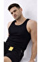 Men's Beige & Black Shorts - Relaxed Fit Cotton Pocketed Drawstring Knitted Shorts - - 3