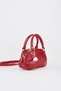 Women's Lal Red Heart Charm Detailed Adjustable Strap Zipper Closure Handbag and Shoulder Bag - 3