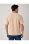 Crew Neck Unisex Basic Plain Beige T-Shirt - 4
