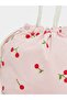 Pink Cherry Print Drawstring Bag - 3