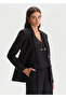 Black Linen Blazer Jacket - 3