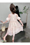 Girls All-Over Print Cold Shoulder Sleeve Dress - 3