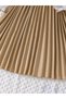 Girls Ruffled Puff Sleeve Pleated Dress with Bow Detail - 5