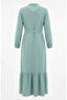 Hakim Collar Belted Viscose Dress 4077-08 Green - 6