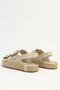 Women's Beige Suede Double Buckle Straw Sole Daily Comfortable Sandals - 4