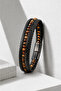 Men's Black Agate Stone Leather Bracelet Multi-Layered Black Weave Design Stylish Bracelet with Steel Clip - 5