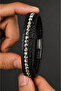 Men's Black Agate Stone Leather Bracelet Multi-Layered Black Weave Design Stylish Bracelet with Steel Clip - 5