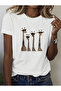 Unisex Men/Women Giraffes Custom Printed Oversize Cotton T-Shirt