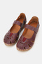 Women's Burgundy Genuine Leather 35-41-42 Size Strapped Flat Wedge Heel Side Open Sandals - 2