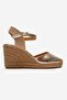 Si̇nta Gold Genuine Leather Women's Heeled Sandals - 4