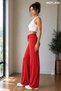 Bürümcük Fabric High Waist Elastic Waist Loose Palazzo Trousers - 2