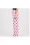 Women's Heart Patterned Pajama Bottoms with Elastic Waist, Comfortable Fit, Home Wear Pants - 3