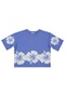 Hibiscus Flower Printed T-Shirt for 10-13 Years Old - Blue