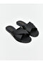 Black cross-strap women's slippers from gulis gi̇yi̇m