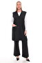 Women's Buttoned Pocketed V-Neck Casual Summer Combed Cotton Mother Long Vest - 2