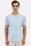Slim Fit Light Blue Plain Embossed Printed T-Shirt - 2