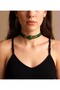 Genuine Leather Natural Stone Choker Necklace