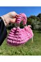 Mysey Pink Knitted Women's Handbag - 3