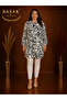 Moda Başak Woven Patterned Tunic Comfortable Cut Plus Size 100% Cotton