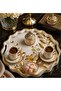 Luxury Glass Surface Presentation Tray 38 cm - Tea and Coffee Serving Tray - Decorative Round Tray with Gold Detail - 2