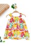 Baby Girl Summer Dress with Straps and Mixed Prints, Festive 3-6-9-12-18-24 Months Dress - 3