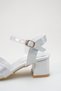 Silver Evening Dress with Stone Detail Comfortable Girls' Evening Dress with Stone Detail Silver Girls' Heeled Shoes - 4