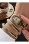 Snake Design Entwined Cord 2 Year Warranty 3 Atm Women Wrist Watch+Bracelet Fy3650.M5