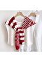 New Style Knitwear Shoulder Shawl White Red Patterned