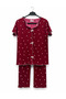 Cotton Summer Half Sleeve Stylish Bow Design Children's Pajama Set - 3