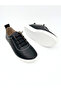 Black Elastic Laced Orthopedic Daily Mother Light Sole Laser Perforated Shoes Vdz03041 - 3