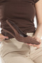 Brown Suede Pointed Toe Low-Cut Elastic 4 cm Thin Heel Open Back New Season