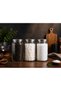 3 piece 1300cc metal vacuum lid glass tea sugar salt storage jar set - 2