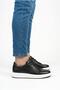 Men's Black Genuine Leather Orthopedic Sole Casual Sneaker Shoes