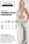 Women's Wide-Leg Slit Trousers with Elastic Waist and Tie Detail - 3