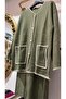 Stripe Detailed Knitwear Double Set (Cardigan & Trousers + Shawl) - 3