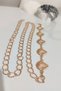 Women's Gold Color Sea Shell Figured Chain Belt Summer Dress and Beach Belt 105 cm - Mfr5016 - 4