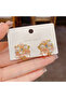 Pink Flower and Pearl Gold Color Earrings - 5