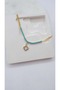 Turquoise Stone Clover Detail Anklet