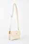 Women's Lilya Cream 2-Compartment Small Size Zipper and Snap Closure Handbag and Shoulder Bag with Cover - 2